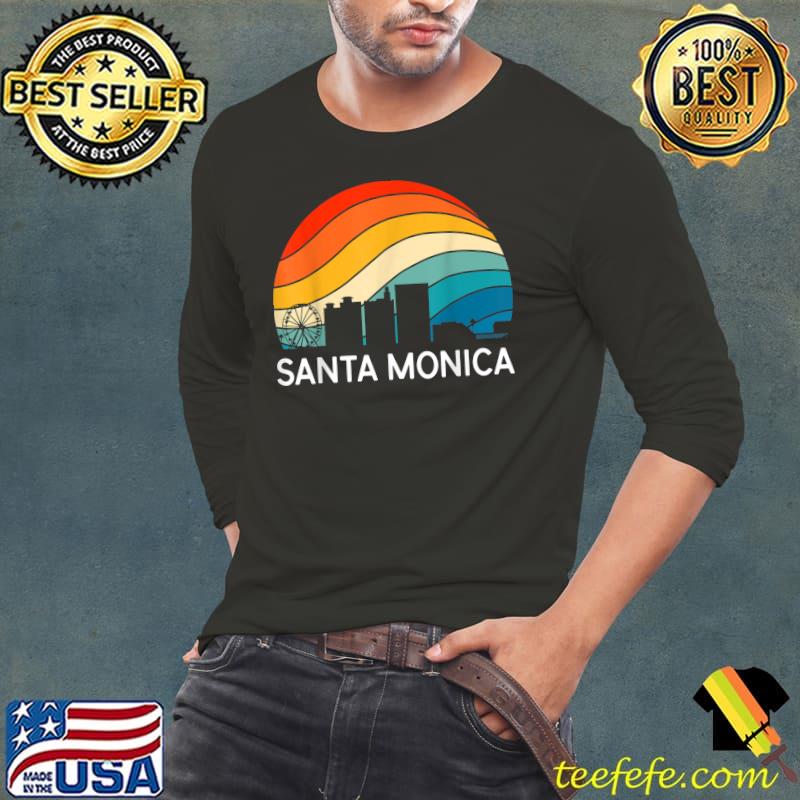 Santa Monica City Skyline Cali Vintage California T-Shirt Long Sleeve Tee Santa Monica City Skyline Cali Vintage California T-Shirt Long Sleeve Tee