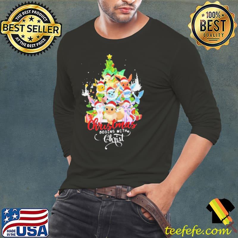 Santa Pokemon christmas begins with christ Pokemon christmas s Long Sleeve Tee Santa Pokemon christmas begins with christ Pokemon christmas s Long Sleeve Tee