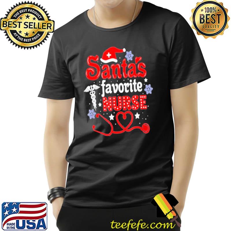 Santa's favorite nurse christmas shirt