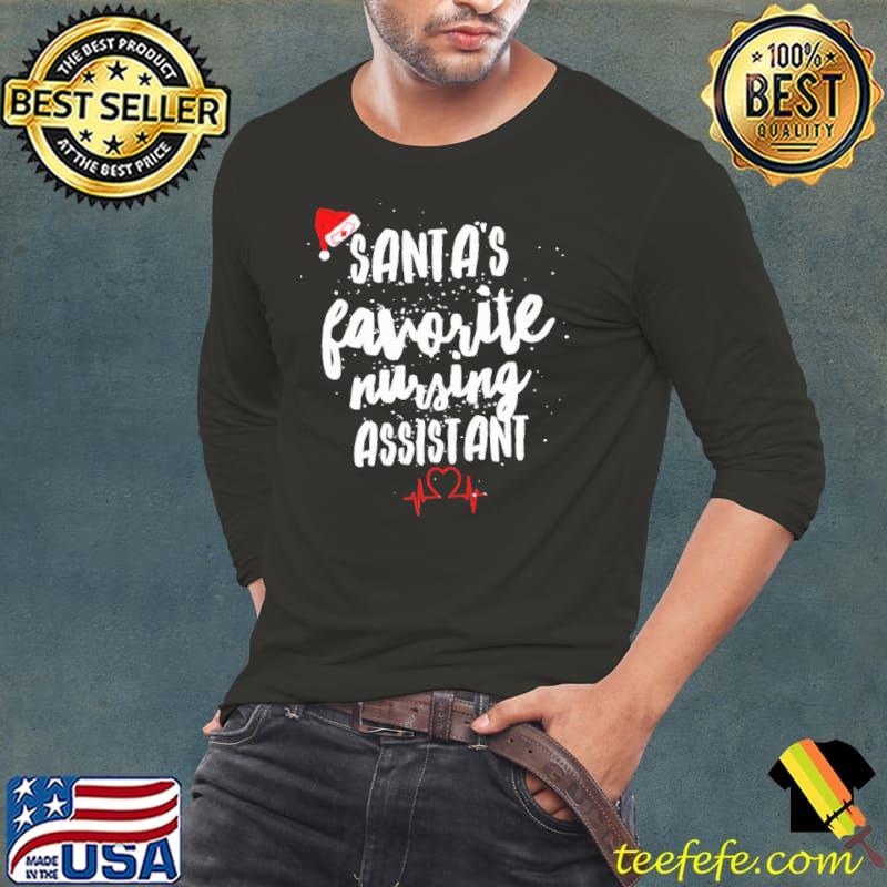 Santa's favorite nursing assistant nurse christmas s Long Sleeve Tee Santa's favorite nursing assistant nurse christmas s Long Sleeve Tee