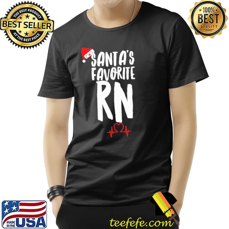 Santa's favorite nursing rn nurse christmas shirt