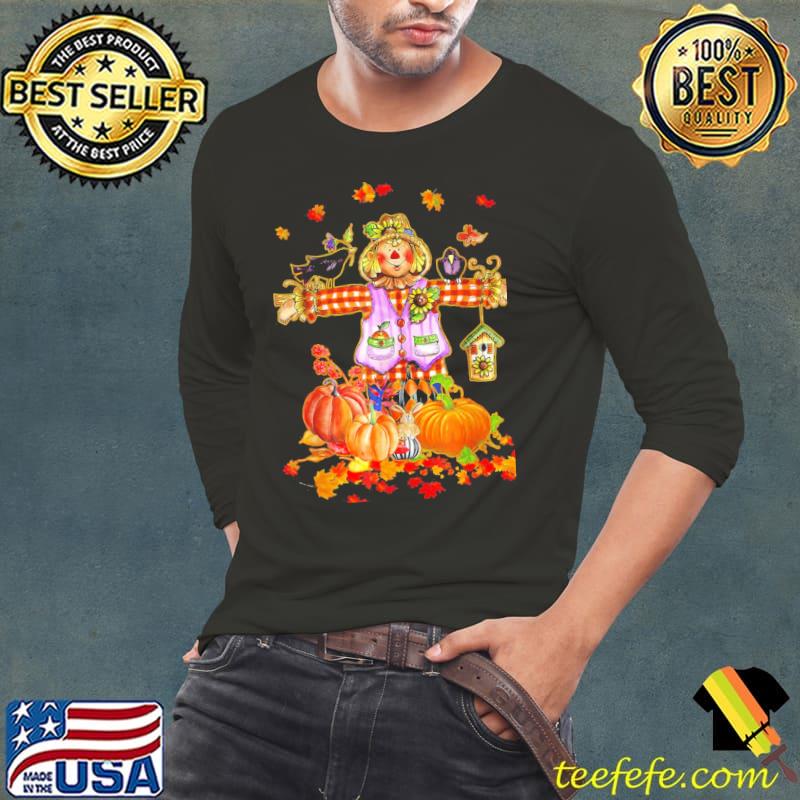 Scarecrow autumn hello fall pumpkin thanksgiving halloween s Long Sleeve Tee Scarecrow autumn hello fall pumpkin thanksgiving halloween s Long Sleeve Tee