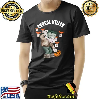 Scary Monster Bats And Pumpkin Halloween Cereal Killer T-Shirt