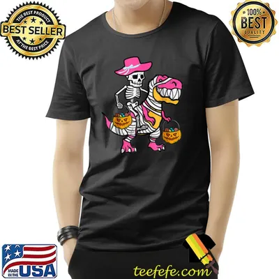 Skeleton Cap Dino Mummy Toddler Girl Halloween Girls T-Shirt