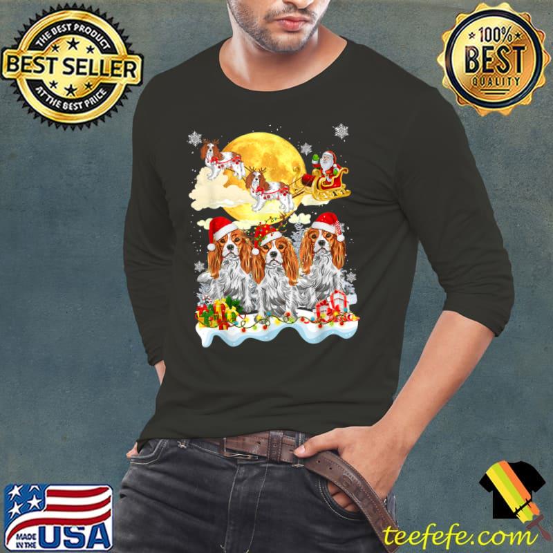 Spaniel Dog Santa Sleigh And Blood Moon Christmas Lover T-Shirt Long Sleeve Tee Spaniel Dog Santa Sleigh And Blood Moon Christmas Lover T-Shirt Long Sleeve Tee