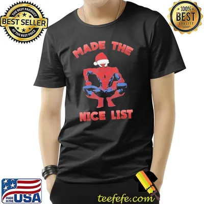 Spider makes the beautiful christmas list spiderman christmas shirt