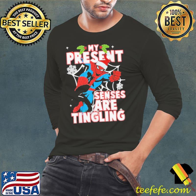 Spider present senses tingling spiderman christmas s Long Sleeve Tee Spider present senses tingling spiderman christmas s Long Sleeve Tee