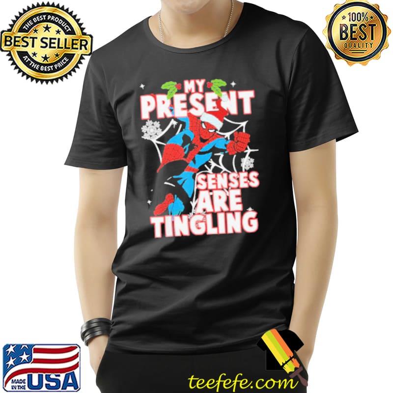 Spider present senses tingling spiderman christmas shirt