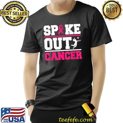Spike Out Cancer Volleyball Player Breast Cancer Awareness T-Shirt