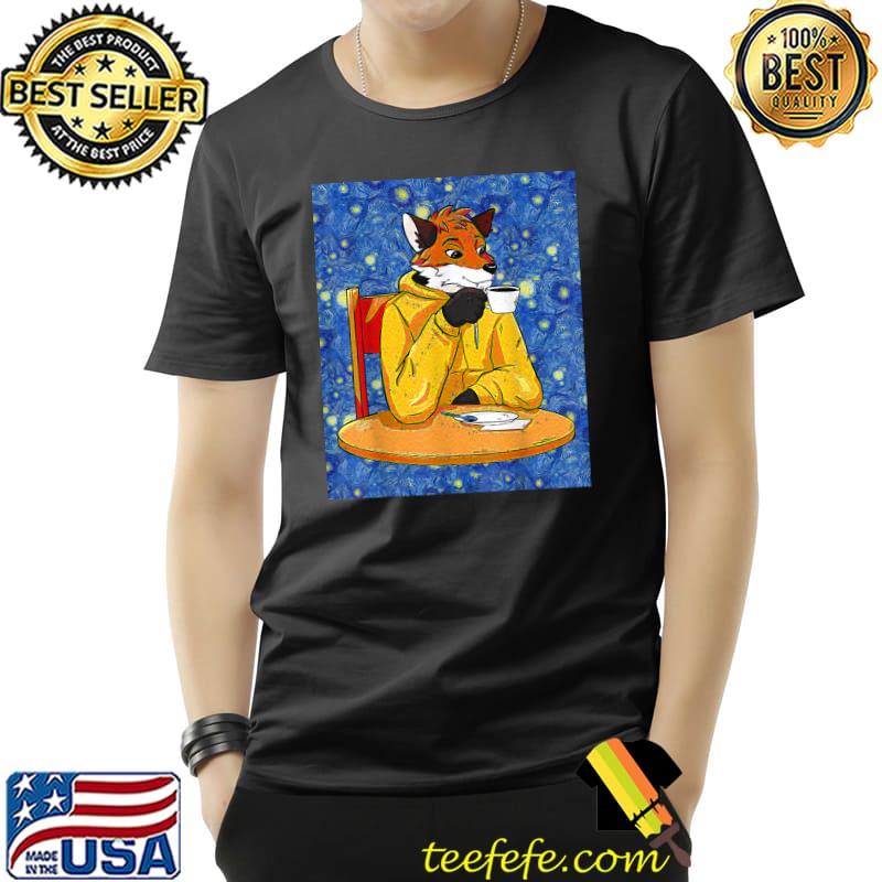 Starry Night Human Fox Coffee T-Shirt