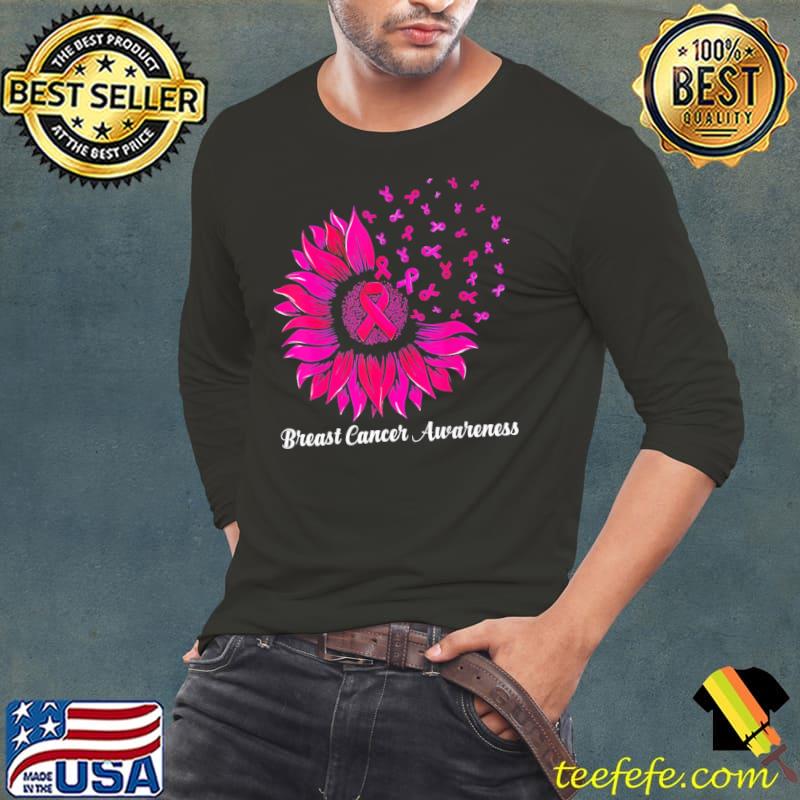 Sunflower wear pink breast cancer awareness women warrior s Long Sleeve Tee Sunflower wear pink breast cancer awareness women warrior s Long Sleeve Tee