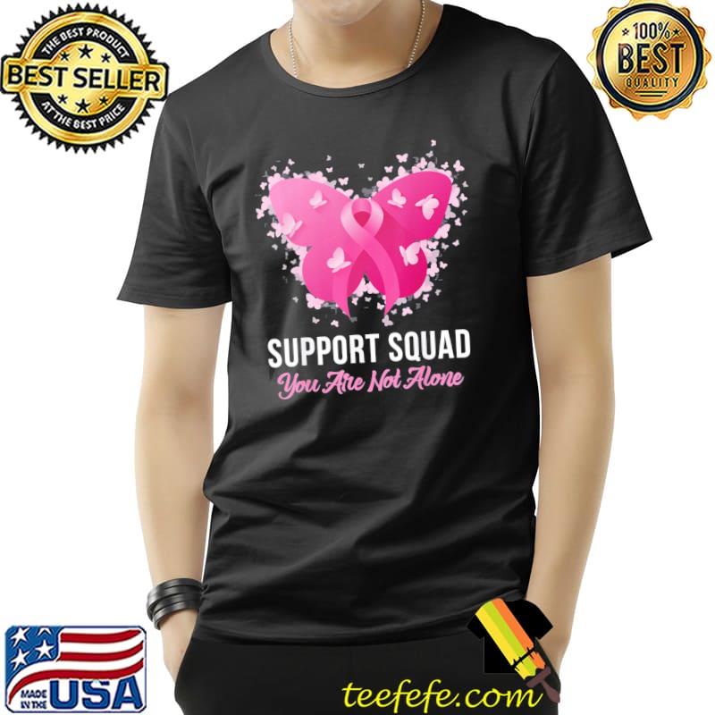Support squad breast cancer awareness pink ribbon butterfly shirt