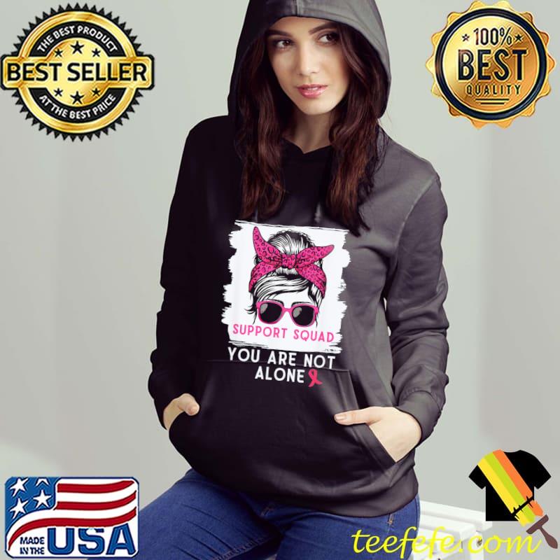Support squad messy bun breast cancer awareness s Hoodie Support squad messy bun breast cancer awareness s Hoodie