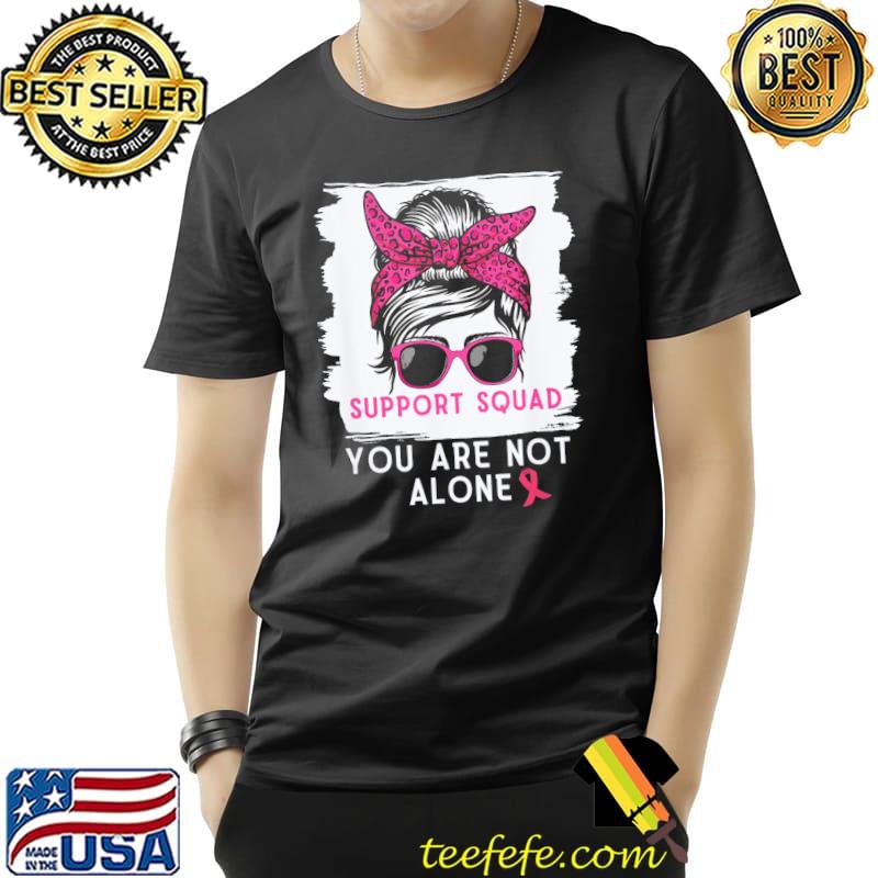 Support squad messy bun breast cancer awareness shirt