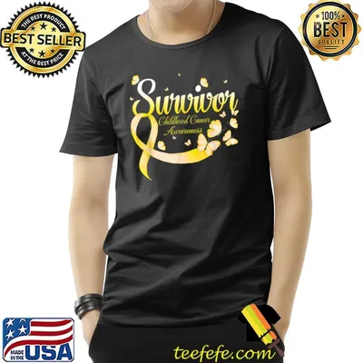 Survivor Childhood Cancer Awareness Warrior Butterflies T-Shirt
