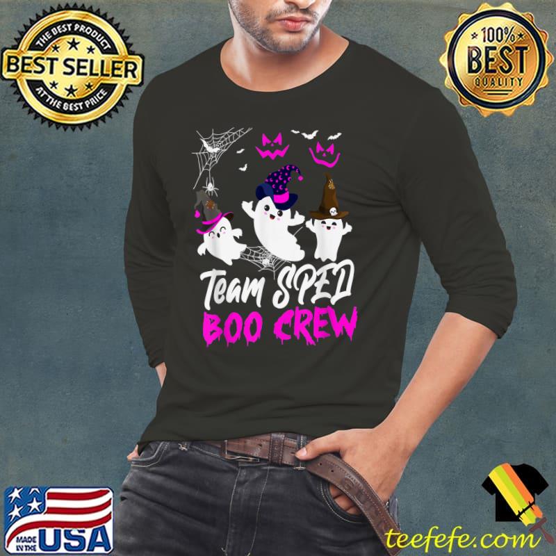 Team Sped Boo Crew Ghost Pumpkin Breast Cancer Halloween T-Shirt Long Sleeve Tee Team Sped Boo Crew Ghost Pumpkin Breast Cancer Halloween T-Shirt Long Sleeve Tee