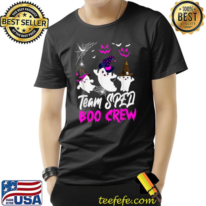 Team Sped Boo Crew Ghost Pumpkin Breast Cancer Halloween T-Shirt