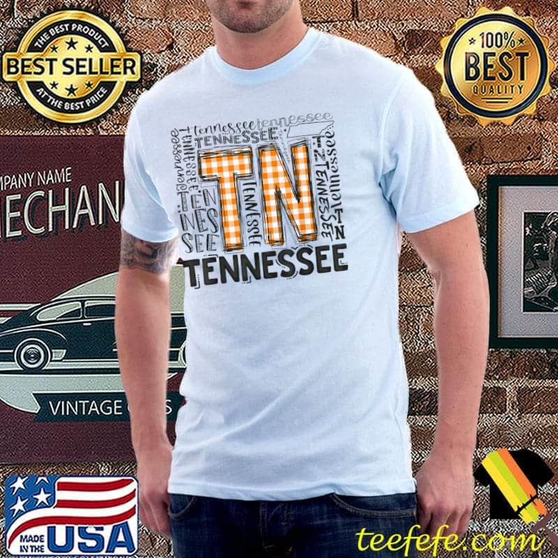 Tennessee State Flag Orange Plaid TN T-Shirt