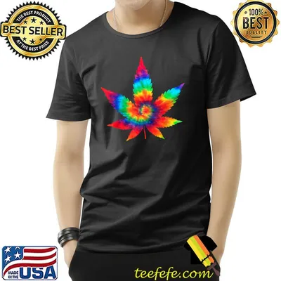 Tie Dye Weed Marijuana Cannabis 420 Weed Pot Leaf T-Shirt