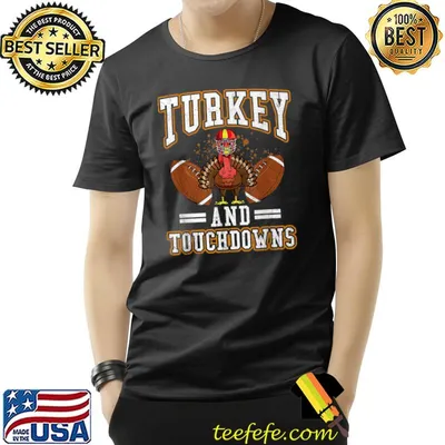 Turkey Touchdowns Football Thanksgiving Costume Rugby T-Shirt
