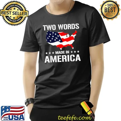 Two Words Made In America Usa Flag Maps Anti Biden T-Shirt