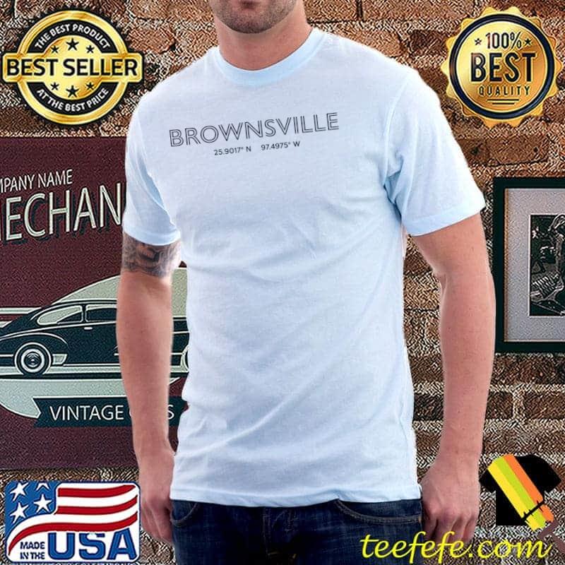 Usa City Coordinates Usa Brownsville T-Shirt