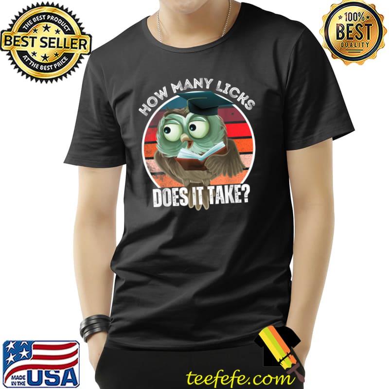 Vintage How Many Licks Does It Take Owl T-Shirt