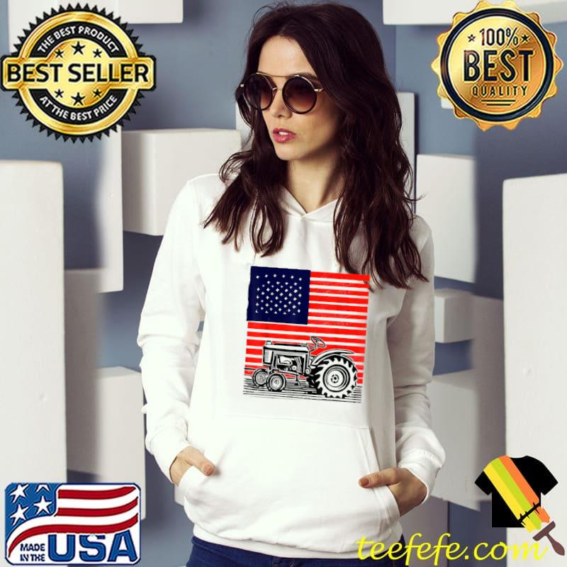 Vintage patriotic tractor on a farm american flag tractor T-Shirt Hoodie Vintage patriotic tractor on a farm american flag tractor T-Shirt Hoodie