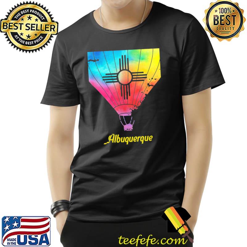 Vintage rainbow air balloon festive new Mexico albuquerque shirt