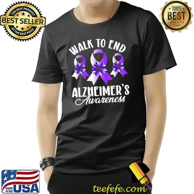 Walk To End Alzheimer's Awareness Sunflower Ribbon T-Shirt