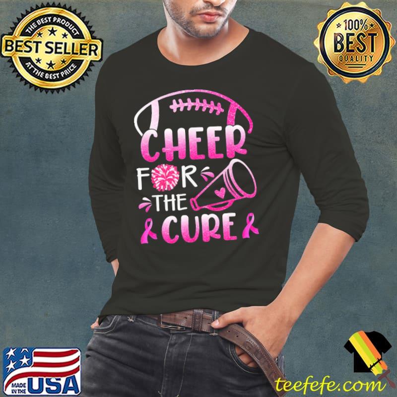 Woman breast cancer awareness cheer for the cure s Long Sleeve Tee Woman breast cancer awareness cheer for the cure s Long Sleeve Tee
