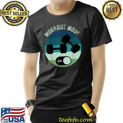 Workout Mode On With Retro Sunset Fitness Mode T-Shirt