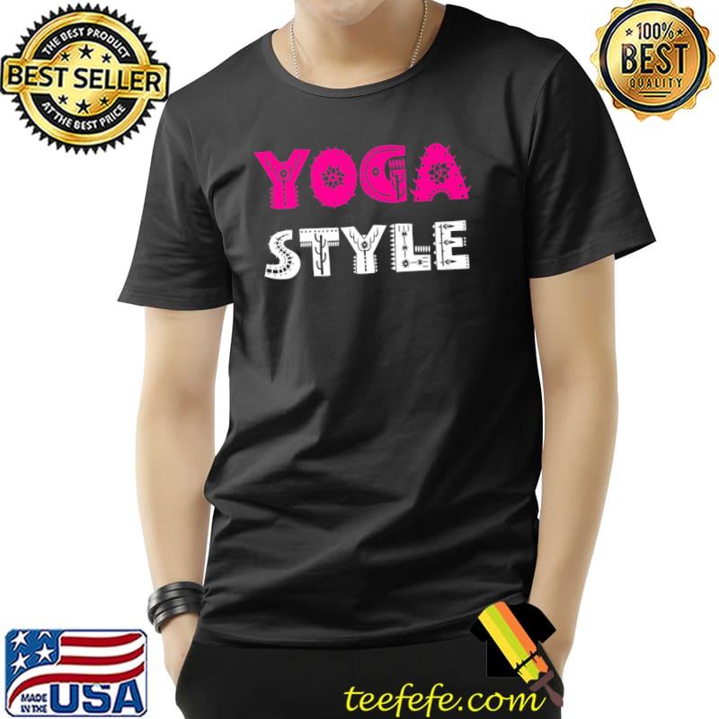 Yoga Style Yoga Class Attire Pink And White Yoga T-Shirt Yoga Style Yoga Class Attire Pink And White Yoga T-Shirt