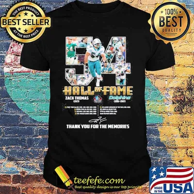 54 Hall Of Fame Zach Thomas Dolphins Shirt