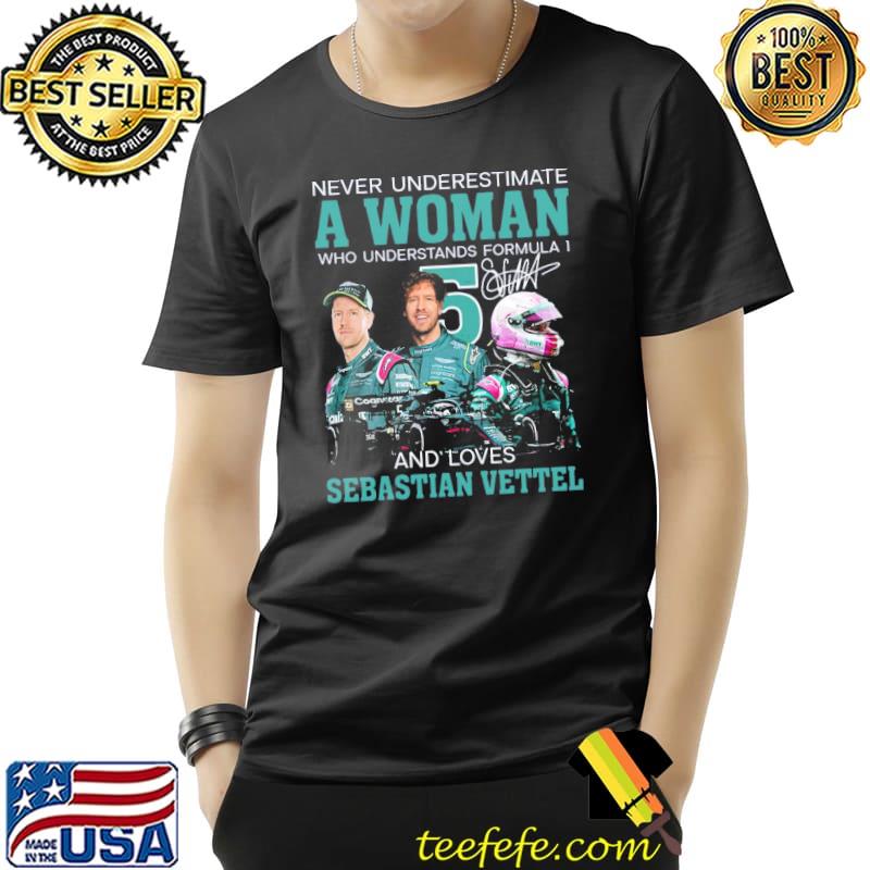 A woman loves sebastian vettel vintage retro classic shirt
