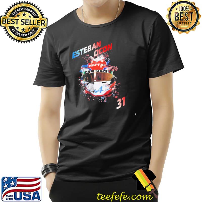 Aesthetic design helmet esteban ocon formula 1 racing classic shirt