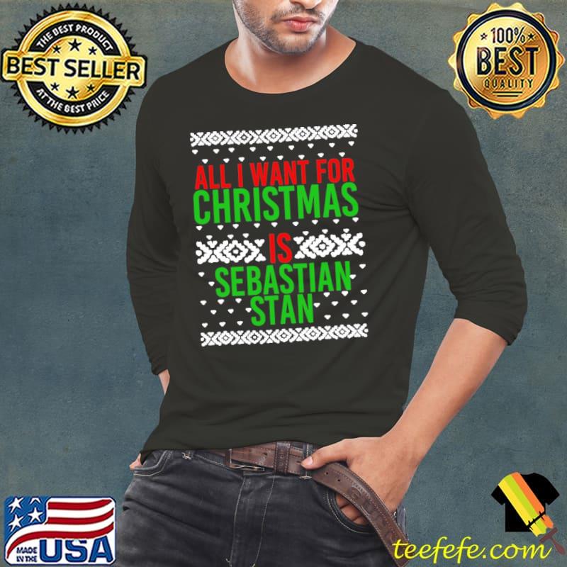All I want for christmas sebastian stan bucky barnes s Long Sleeve Tee All I want for christmas sebastian stan bucky barnes s Long Sleeve Tee
