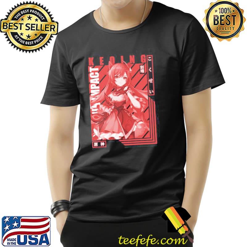 Anime style keqing genshin impact essential art classic shirt