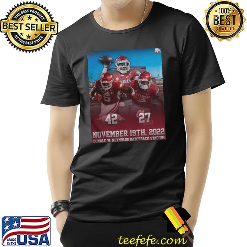 ArKansas razorbacks 42 27 ole miss Football 2022 matchup final score classic shirt