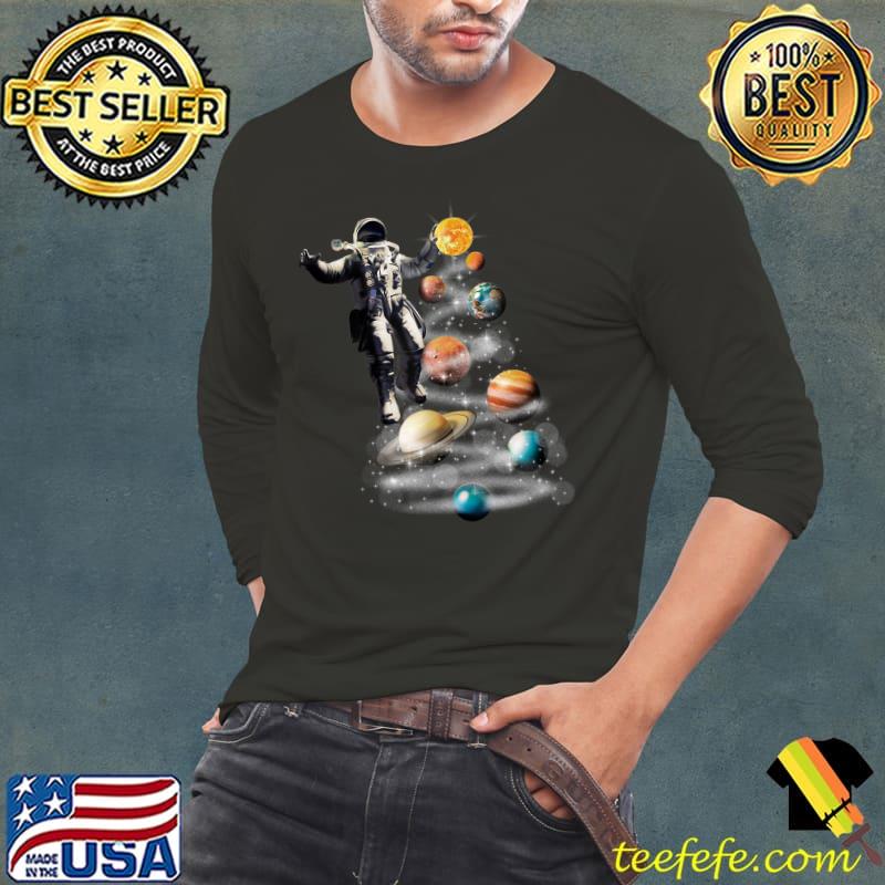 Astronauts Christmas Tree Christmas Space T-Shirt Long Sleeve Tee Astronauts Christmas Tree Christmas Space T-Shirt Long Sleeve Tee