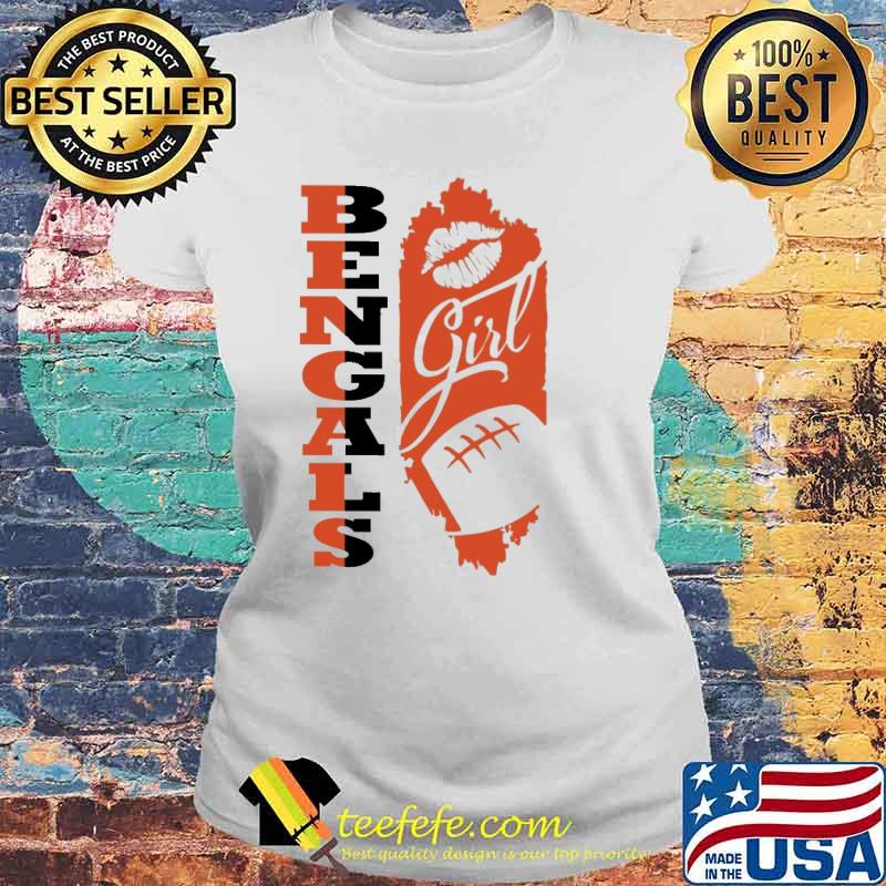 Bengals Girl Lip Baseball Shirt Laides tee Bengals Girl Lip Baseball Shirt Laides tee