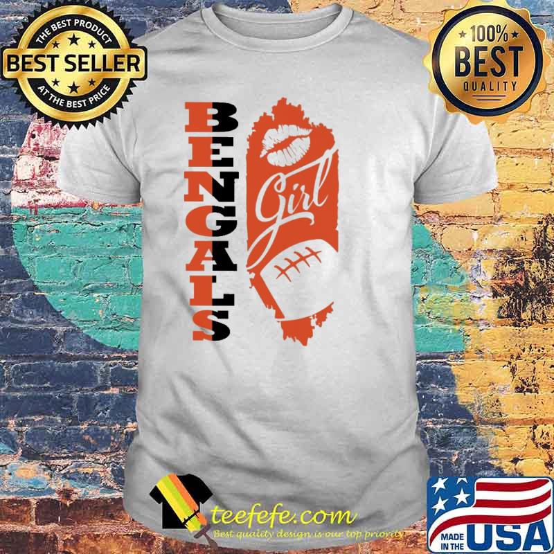 Bengals Girl Lip Baseball Shirt