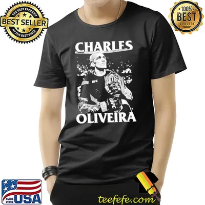 Black and white design charles oliveira ufc fighter shirt