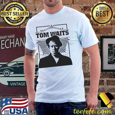 Black and white portrait tom waits musican classic shirt