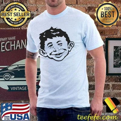 Black design alfred e neuman mad magazine shirt