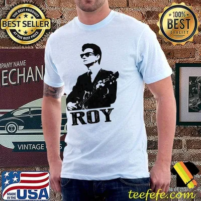 Black stencil music guitarist roy orbison classic shirt