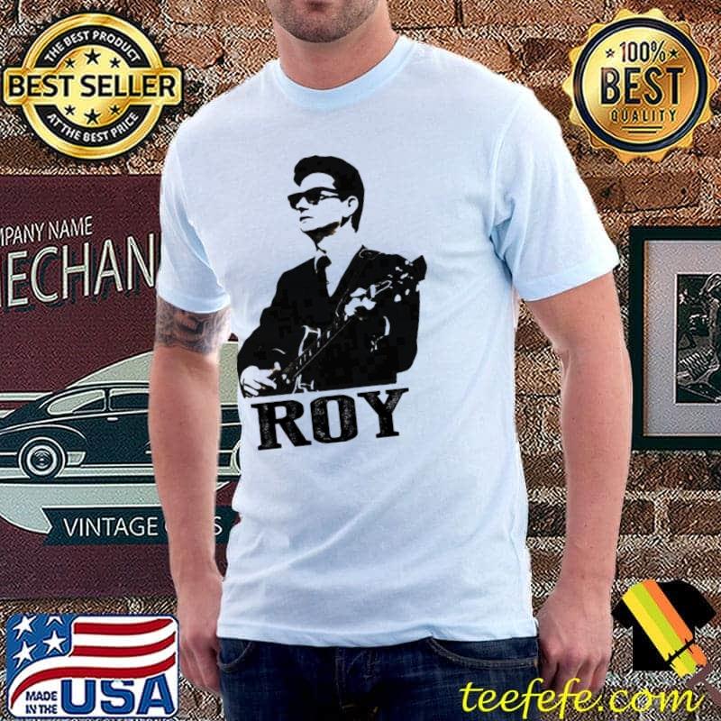 Black stencil music guitarist roy orbison classic shirt