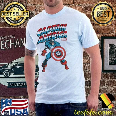 Blue red captain America shirt