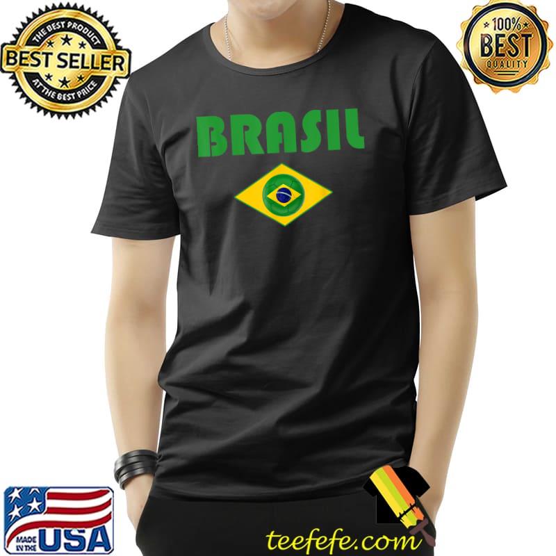 Brasil Fan Brazil Retro Soccer Vintage Brazilian Flag T-Shirt