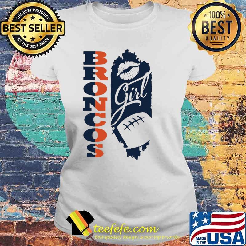 Broncos Girl Lip Baseball Shirt Laides tee Broncos Girl Lip Baseball Shirt Laides tee